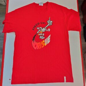 Orisue T-shirt men's size M red with graphic design short sleeve